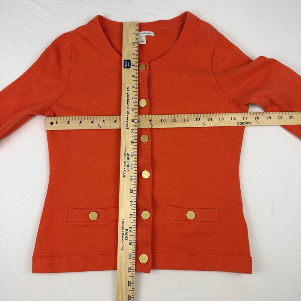 Banana Republic Orange Cardigan Sweater Gold Button Detail Size Small - Picture 5 of 14